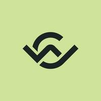 Initial letter WC or CW monogram logo vector