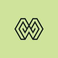Initial letter WM or MW monogram logo vector