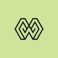 inicial letra wm o mw monograma logo vector