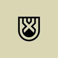 Initial letter XU or UX monogram logo vector