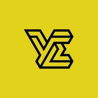 Initial letter YE or EY monogram logo vector