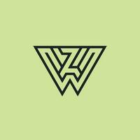 Initial letter WZ or ZW monogram logo vector