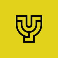 Initial letter YU or UY monogram logo vector