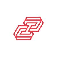 Modern and minimalist initial letter ZI or IZ monogram logo vector