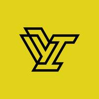 Initial letter YI or IY monogram logo vector