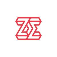 Modern and minimalist initial letter ZE or EZ monogram logo vector