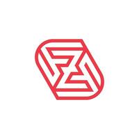 Modern and minimalist initial letter ZF or FZ monogram logo vector