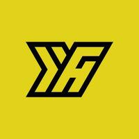 inicial letra yh o hy monograma logo vector