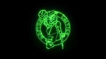 basketball logo with neon effect