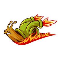 Snail with turbos speed logo vector