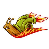 Snail with turbos speed logo vector