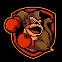 boxeo chimpancé, gorila, mono personalizado logo diseño vector