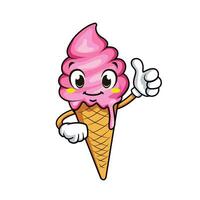 ice cream smile cartoon vector