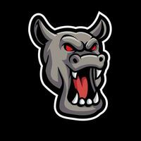 head rhino mascot logo vector illustration