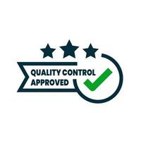 quality control approved modern graphic element for icon, sticker, badge vector