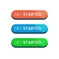 Get started button  concept illustration flat design vector. simple modern graphic element ui, icon vector