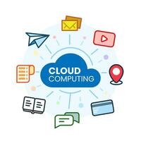 Cloud computing concept illustration flat design vector eps10. modern graphic element for landing page ui, infographic, icon