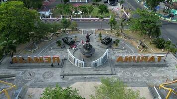 Aerial view of Nani Wartabone Monument at Taruna Remaja Square video