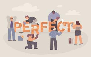 Perfectionism Flat Text Composition vector