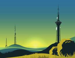 Future Towers Landscape Composition vector