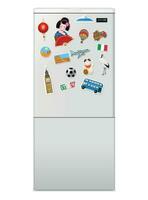 Realistic Fridge With Magnets vector