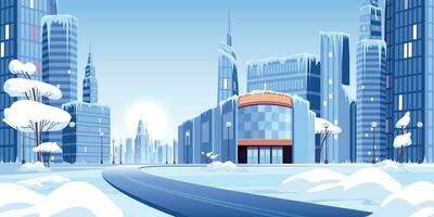 ciudad en hielo composición vector