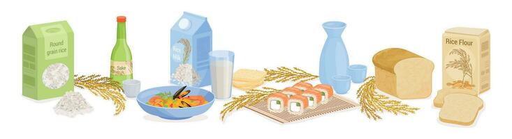 Rice Products Range Composition vector