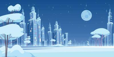 Modern City Winter Composition vector