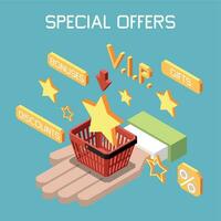 Customer Loyalty Bonus Reward Programs Isometric Composition vector