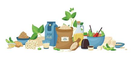 Soy Products Composition vector