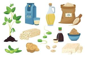 Soy Products Set vector