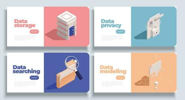 Data Horizontal Banners Set vector