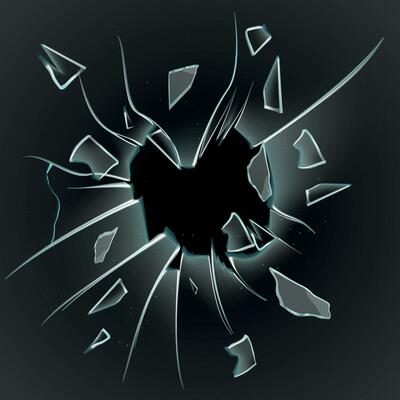 Glass Hole Shards Composition