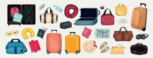 Travel Transparent Set vector