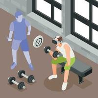 VR Sports Trainings Isometric Colored Concept vector