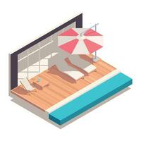 Street Cafe Isometric vector