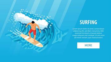 Surfing Horizontal Banner vector