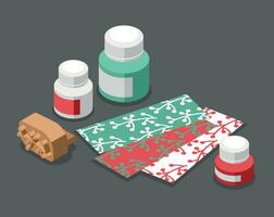 Fabric printing technologies isometric background vector