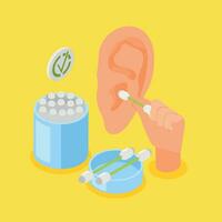 Hearing Hygiene Yellow Background vector