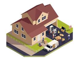 Relocation Service Isometric vector