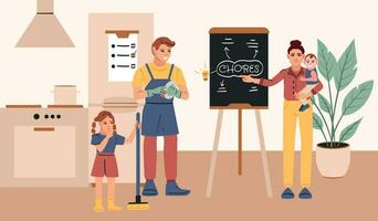 Household Chores Planning Illustration vector