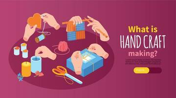 Isometric Hobbies Horizontal Banner vector