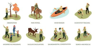 Forest Ranger Compositions Set vector