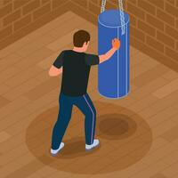 Self Defence Isometric Concept vector