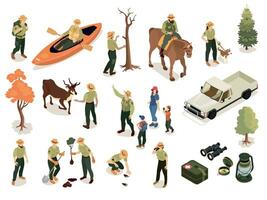 Forest Ranger Icon Set vector