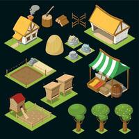 Isometric Colored Game Icon Set vector