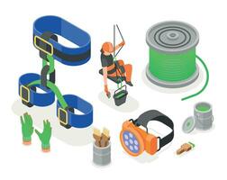 Industrial Climber Tools Isometric Composition vector