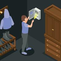 Power Failure Isometric Background vector