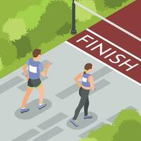 Marathon Finish Isometric Background vector