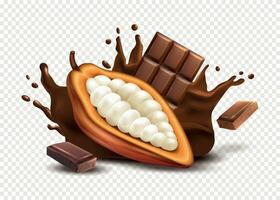 Cocoa Chocolate Transparent Composition vector